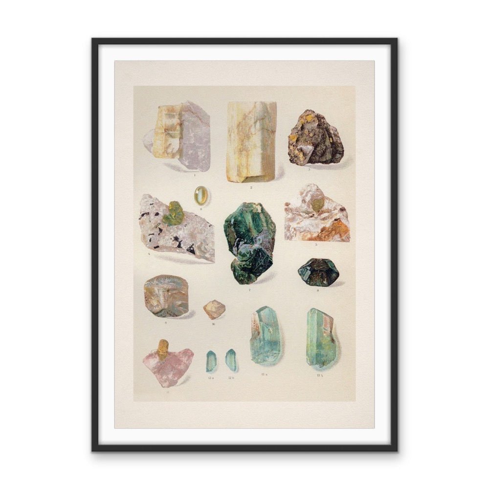 Crystal Identification Chart 17 - Stretched Canvas or Wall Art Print - I Heart Wall Art - Poster Print, Canvas Print or Framed Art Print