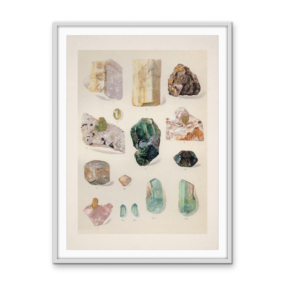Crystal Identification Chart 17 - Stretched Canvas or Wall Art Print - I Heart Wall Art - Poster Print, Canvas Print or Framed Art Print