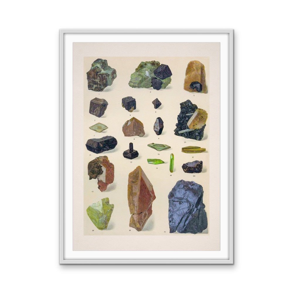 Crystal Identification Chart 2 - Stretched Canvas or Wall Art Print - I Heart Wall Art - Poster Print, Canvas Print or Framed Art Print
