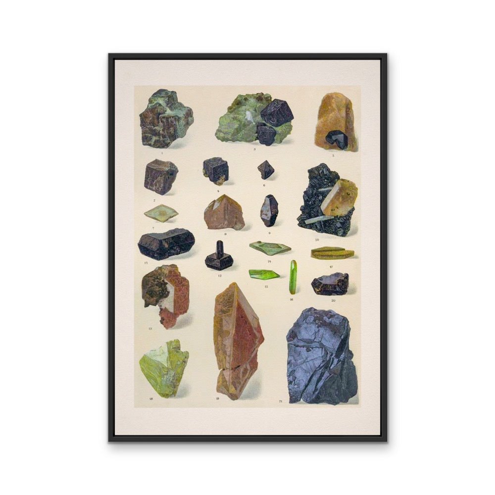 Crystal Identification Chart 2 - Stretched Canvas or Wall Art Print - I Heart Wall Art - Poster Print, Canvas Print or Framed Art Print