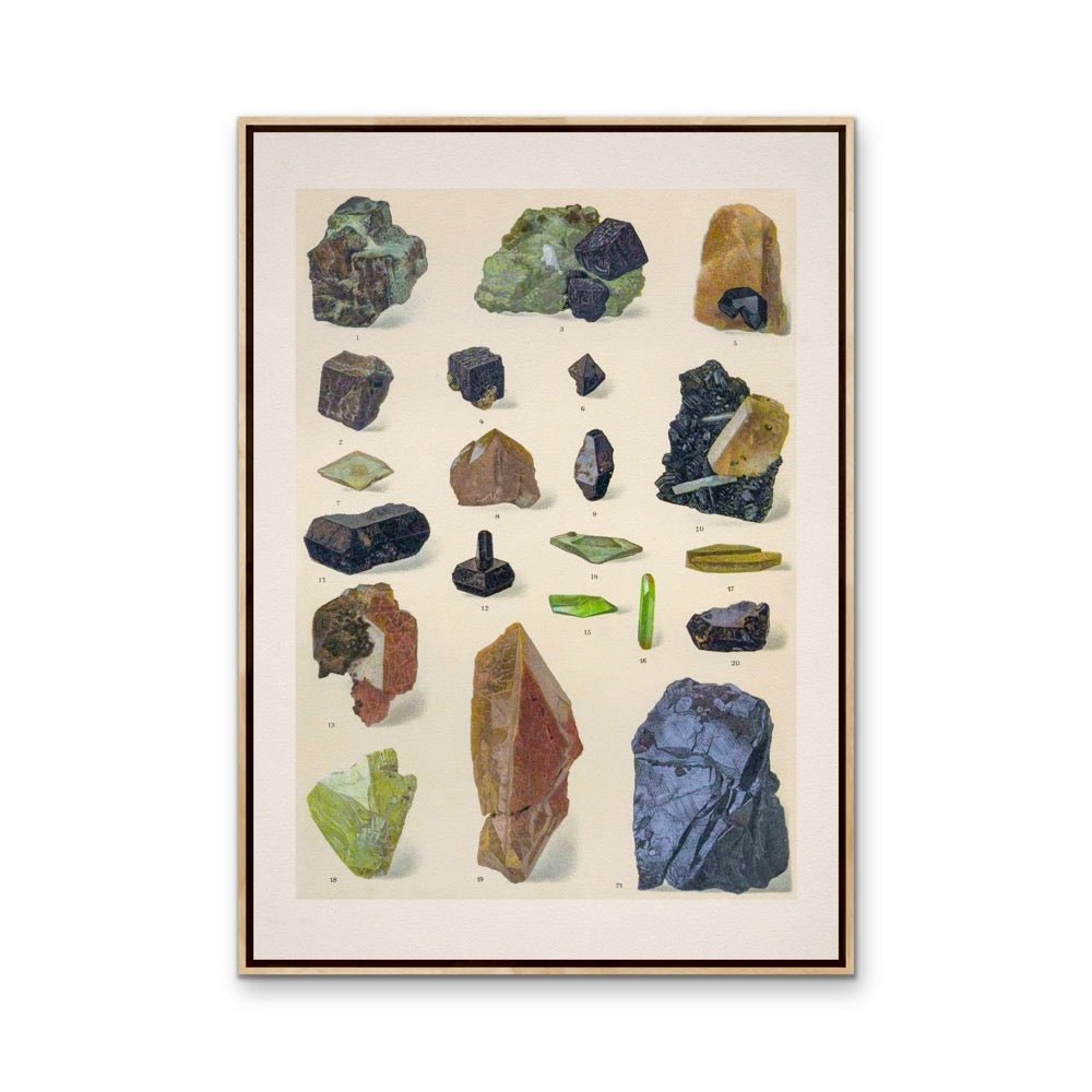Crystal Identification Chart 2 - Stretched Canvas or Wall Art Print - I Heart Wall Art - Poster Print, Canvas Print or Framed Art Print