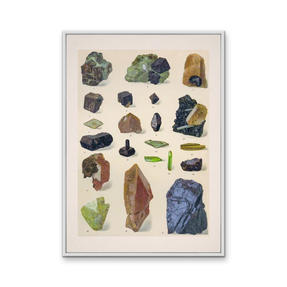 Crystal Identification Chart 2 - Stretched Canvas or Wall Art Print - I Heart Wall Art - Poster Print, Canvas Print or Framed Art Print