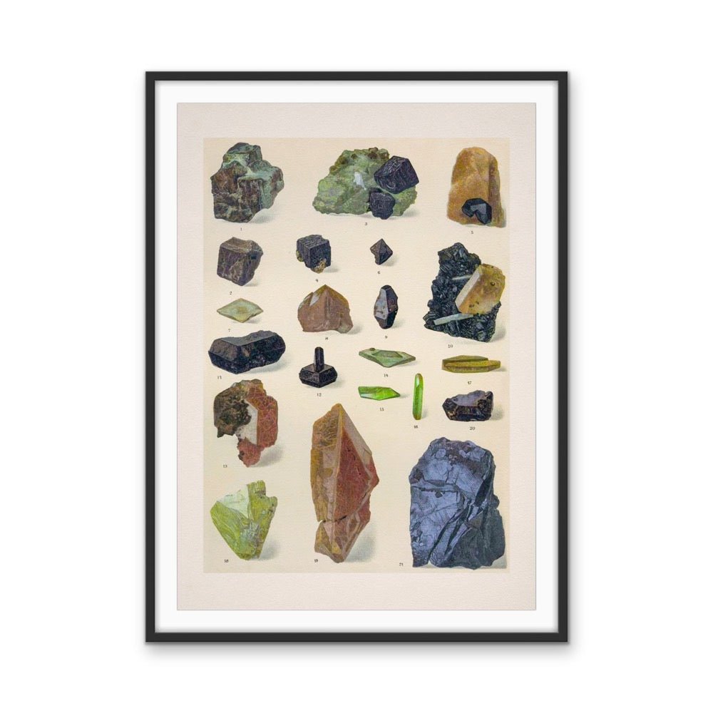 Crystal Identification Chart 2 - Stretched Canvas or Wall Art Print - I Heart Wall Art - Poster Print, Canvas Print or Framed Art Print