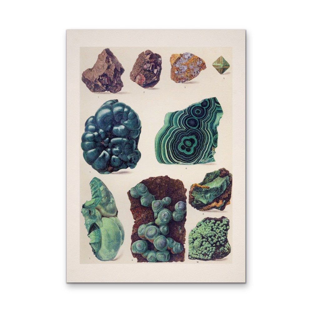 Crystal Identification Chart 24 - Stretched Canvas or Wall Art Print - I Heart Wall Art - Poster Print, Canvas Print or Framed Art Print