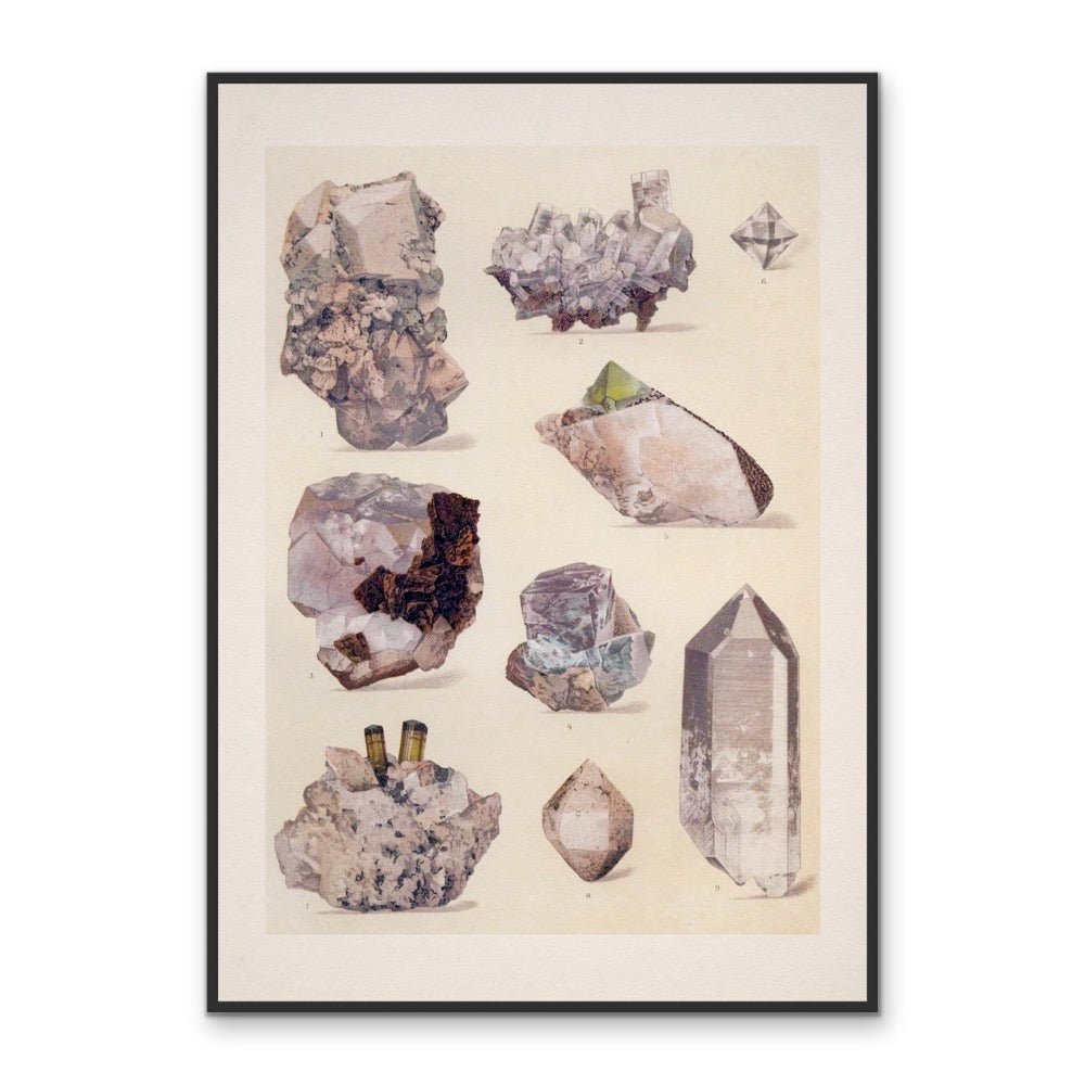 Crystal Identification Chart 25 - Stretched Canvas or Wall Art Print - I Heart Wall Art - Poster Print, Canvas Print or Framed Art Print