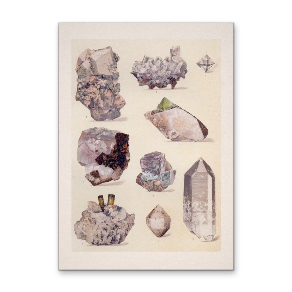 Crystal Identification Chart 25 - Stretched Canvas or Wall Art Print - I Heart Wall Art - Poster Print, Canvas Print or Framed Art Print