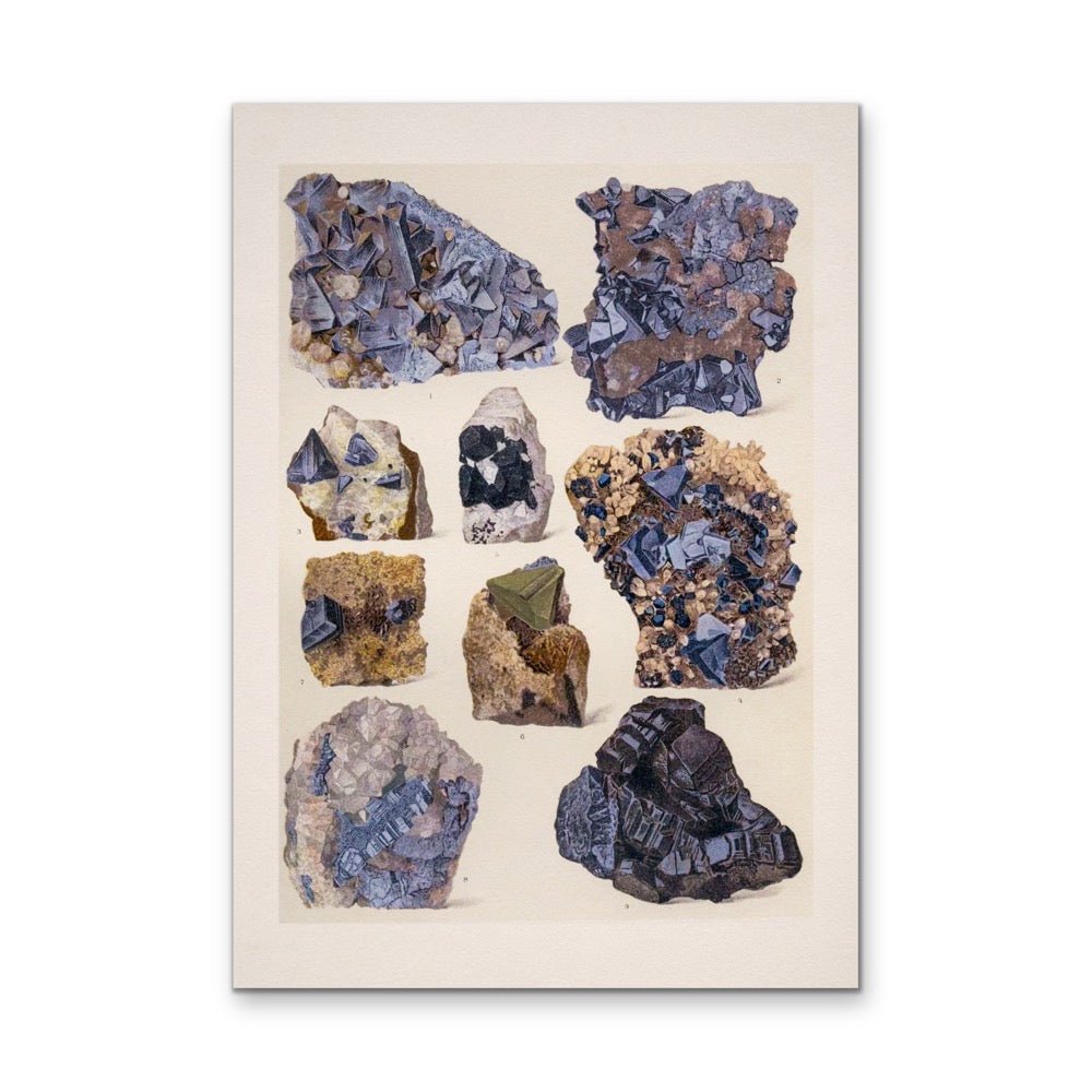 Crystal Identification Chart 28 - Stretched Canvas or Wall Art Print - I Heart Wall Art - Poster Print, Canvas Print or Framed Art Print
