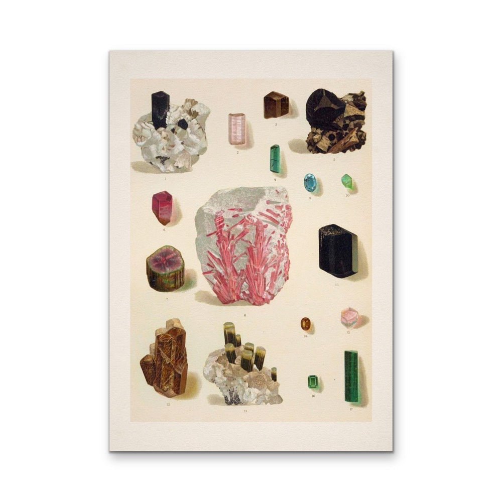 Crystal Identification Chart 3 - Stretched Canvas or Wall Art Print - I Heart Wall Art - Poster Print, Canvas Print or Framed Art Print