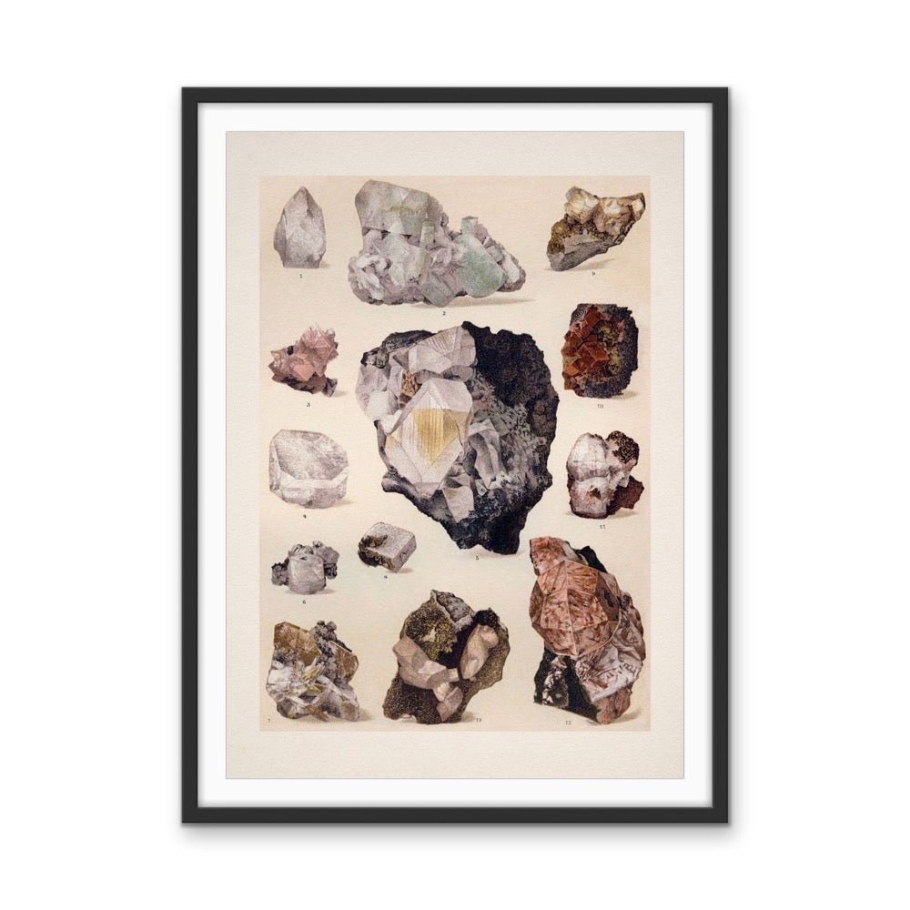 Crystal Identification Chart 4 - Stretched Canvas or Wall Art Print - I Heart Wall Art - Poster Print, Canvas Print or Framed Art Print