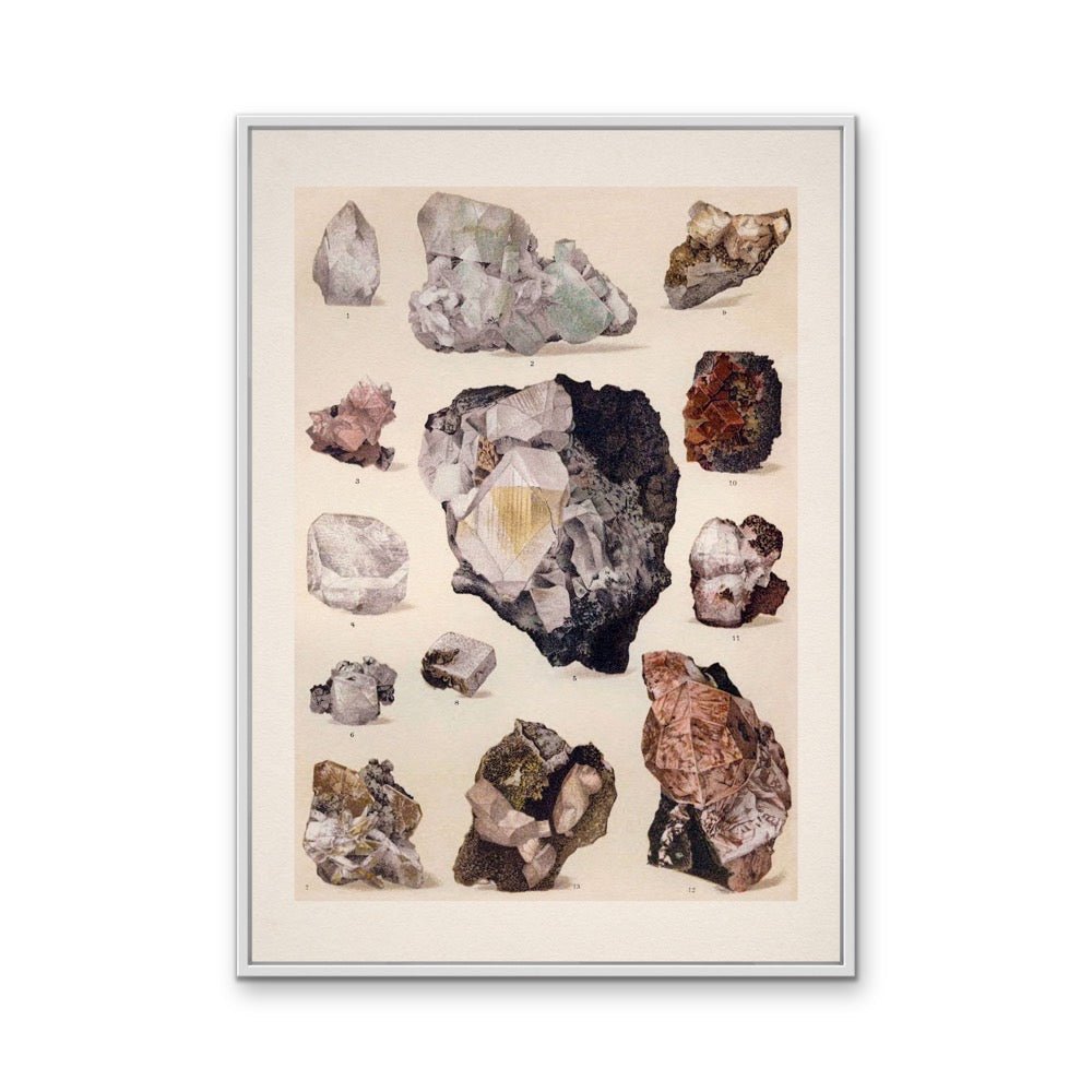 Crystal Identification Chart 4 - Stretched Canvas or Wall Art Print - I Heart Wall Art - Poster Print, Canvas Print or Framed Art Print