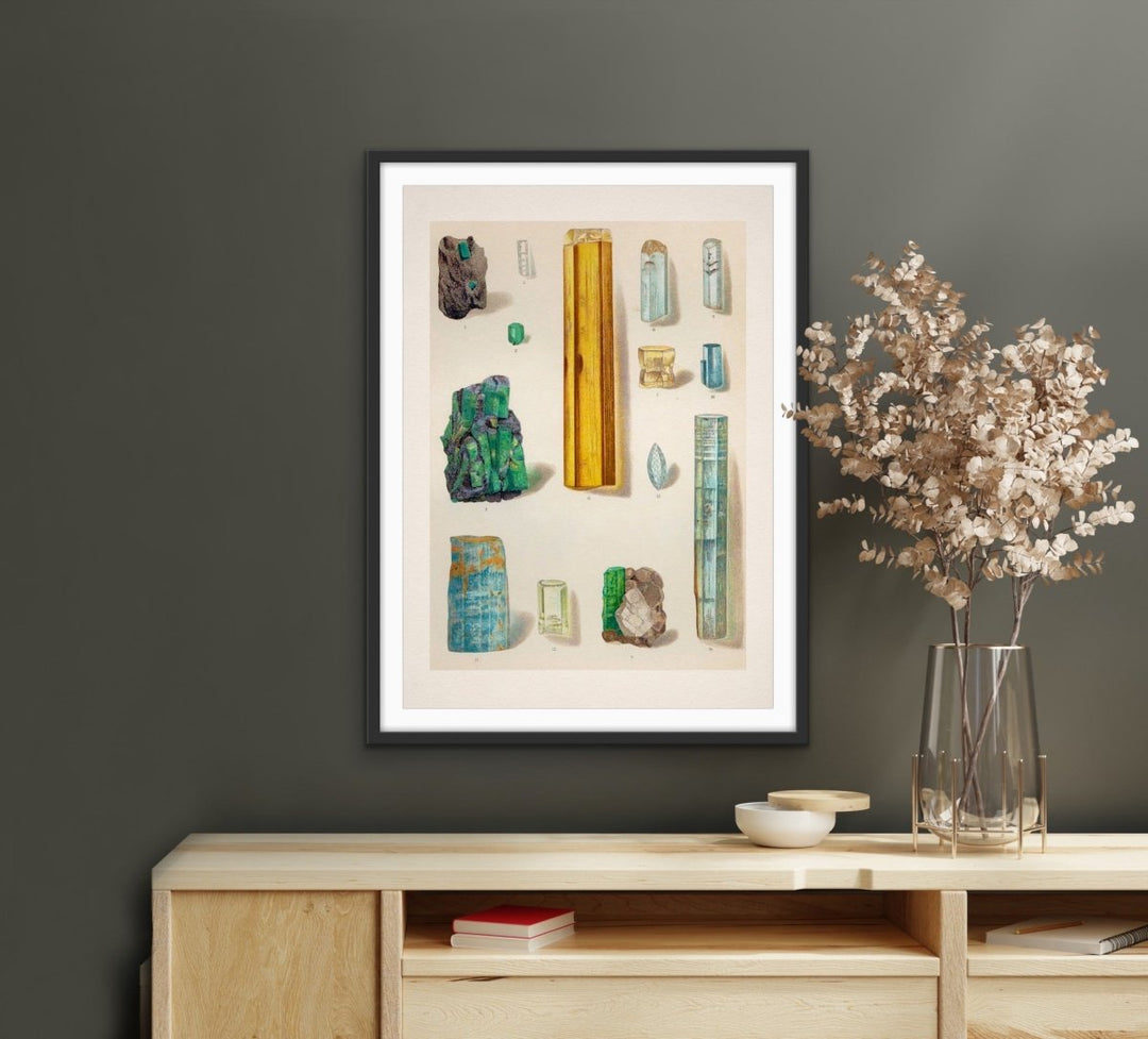 Crystal Identification Chart 5 - Stretched Canvas or Wall Art Print - I Heart Wall Art - Poster Print, Canvas Print or Framed Art Print