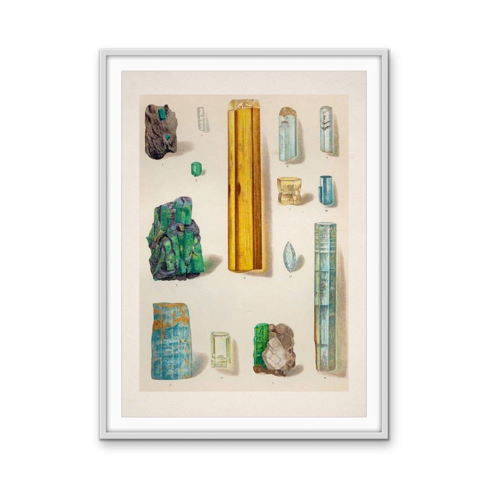 Crystal Identification Chart 5 - Stretched Canvas or Wall Art Print - I Heart Wall Art - Poster Print, Canvas Print or Framed Art Print