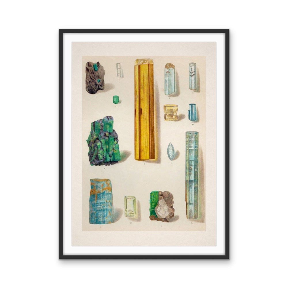 Crystal Identification Chart 5 - Stretched Canvas or Wall Art Print - I Heart Wall Art - Poster Print, Canvas Print or Framed Art Print