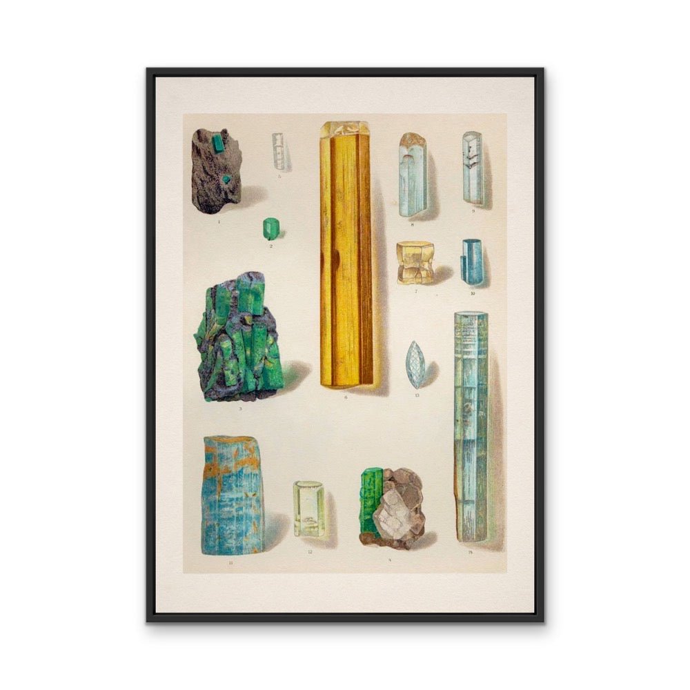 Crystal Identification Chart 5 - Stretched Canvas or Wall Art Print - I Heart Wall Art - Poster Print, Canvas Print or Framed Art Print