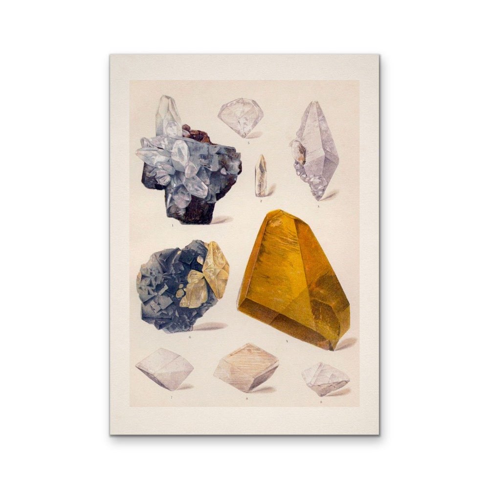 Crystal Identification Chart 8 - Stretched Canvas or Wall Art Print - I Heart Wall Art - Poster Print, Canvas Print or Framed Art Print