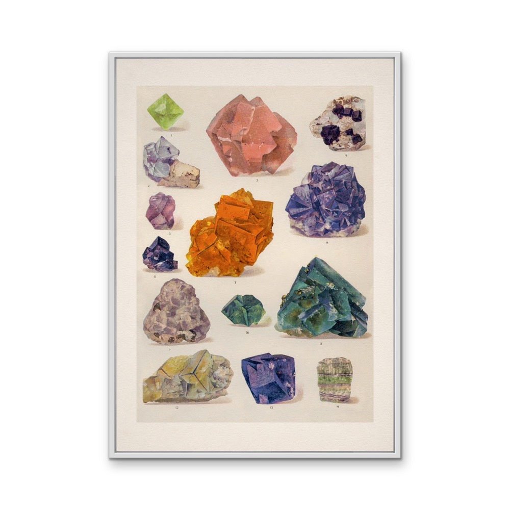 Crystal Identification Chart 9 - Stretched Canvas or Wall Art Print - I Heart Wall Art - Poster Print, Canvas Print or Framed Art Print