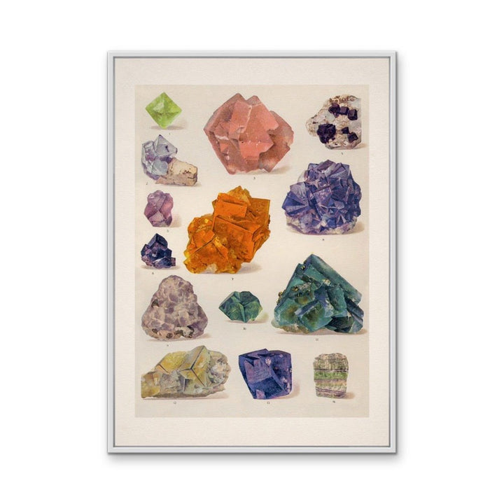 Crystal Identification Chart 9 - Stretched Canvas or Wall Art Print - I Heart Wall Art - Poster Print, Canvas Print or Framed Art Print