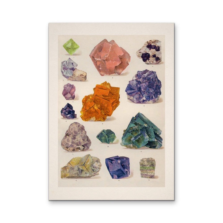 Crystal Identification Chart 9 - Stretched Canvas or Wall Art Print - I Heart Wall Art - Poster Print, Canvas Print or Framed Art Print
