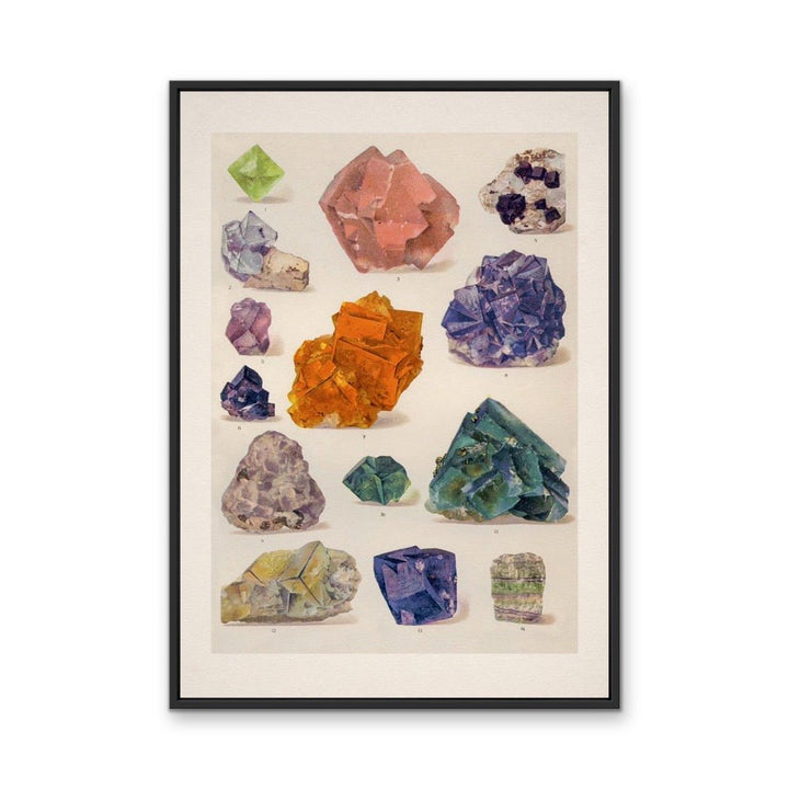 Crystal Identification Chart 9 - Stretched Canvas or Wall Art Print - I Heart Wall Art - Poster Print, Canvas Print or Framed Art Print