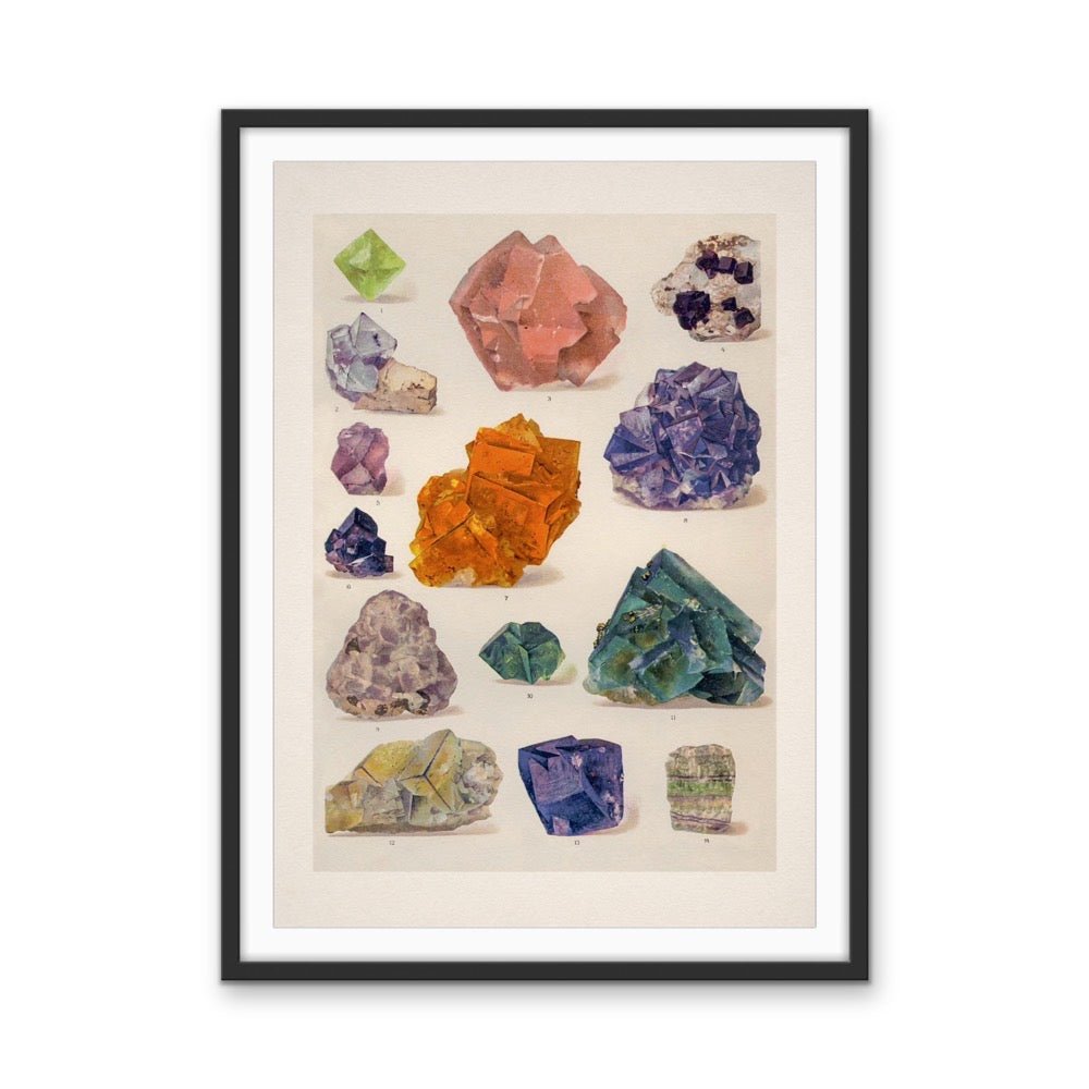 Crystal Identification Chart 9 - Stretched Canvas or Wall Art Print - I Heart Wall Art - Poster Print, Canvas Print or Framed Art Print