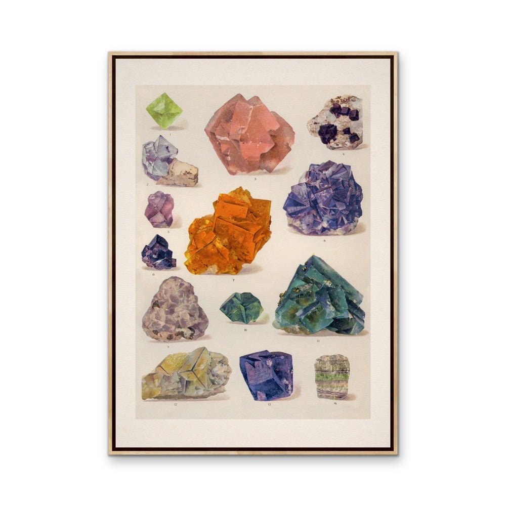 Crystal Identification Chart 9 - Stretched Canvas or Wall Art Print - I Heart Wall Art - Poster Print, Canvas Print or Framed Art Print
