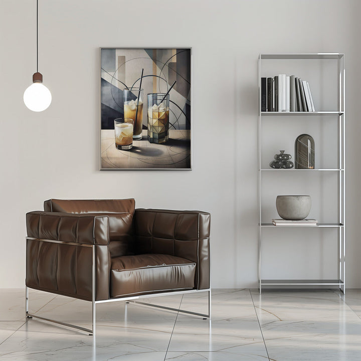 Cubist Cocktails - Stretched Canvas, Poster or Fine Art Print I Heart Wall Art