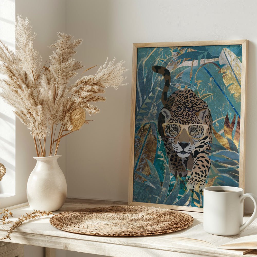Curious jaguar in the rainforest - Stretched Canvas, Poster or Fine Art Print - I Heart Wall Art - Poster Print, Canvas Print or Framed Art Print