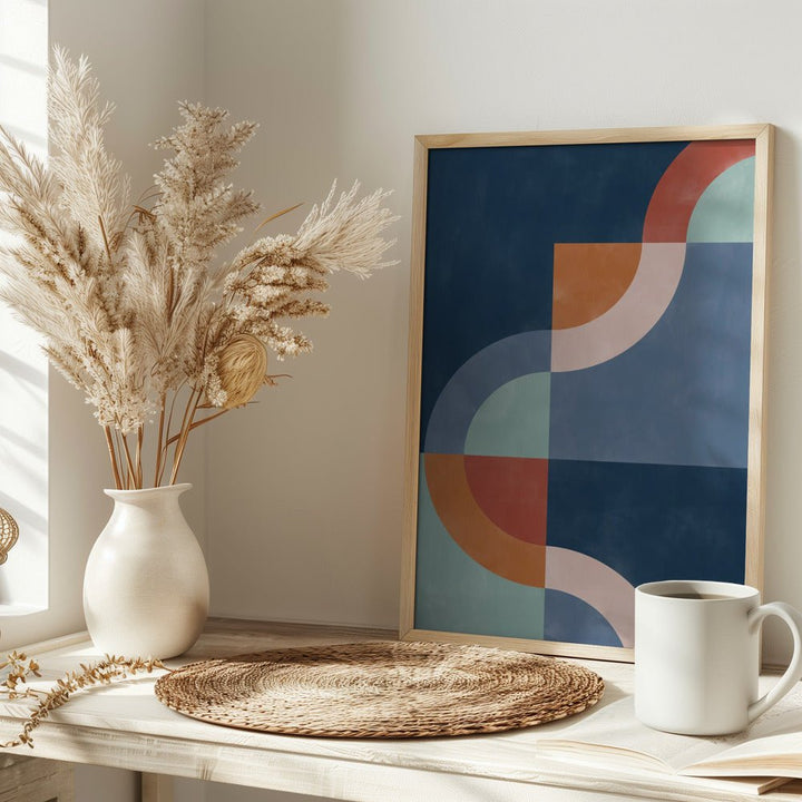 Curved Color Harmony - Stretched Canvas, Poster or Fine Art Print - I Heart Wall Art - Poster Print, Canvas Print or Framed Art Print