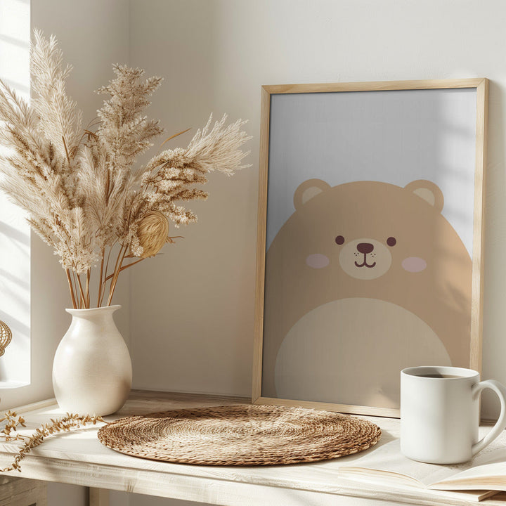 Cute Bear - Stretched Canvas, Poster or Fine Art Print I Heart Wall Art
