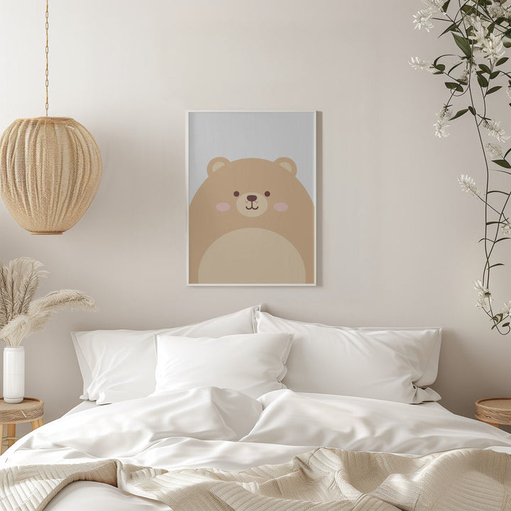Cute Bear - Stretched Canvas, Poster or Fine Art Print I Heart Wall Art