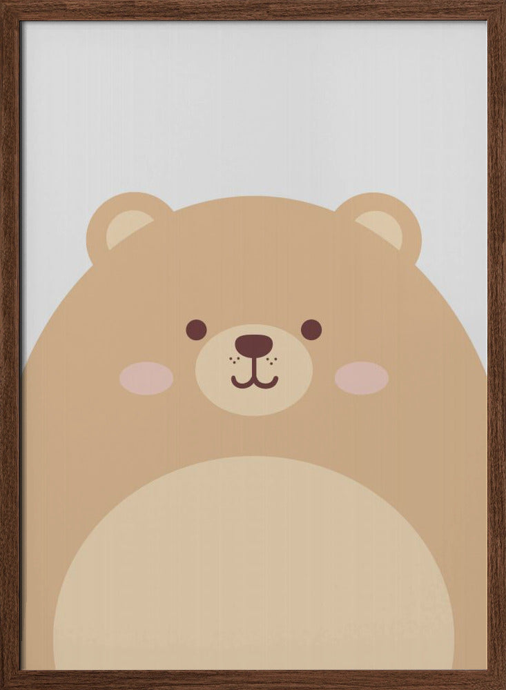 Cute Bear - Stretched Canvas, Poster or Fine Art Print I Heart Wall Art