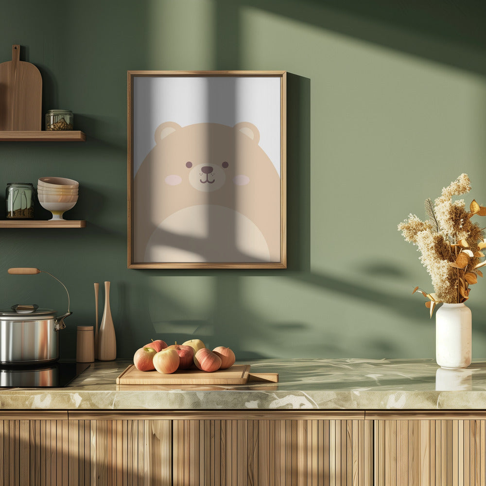 Cute Bear - Stretched Canvas, Poster or Fine Art Print I Heart Wall Art