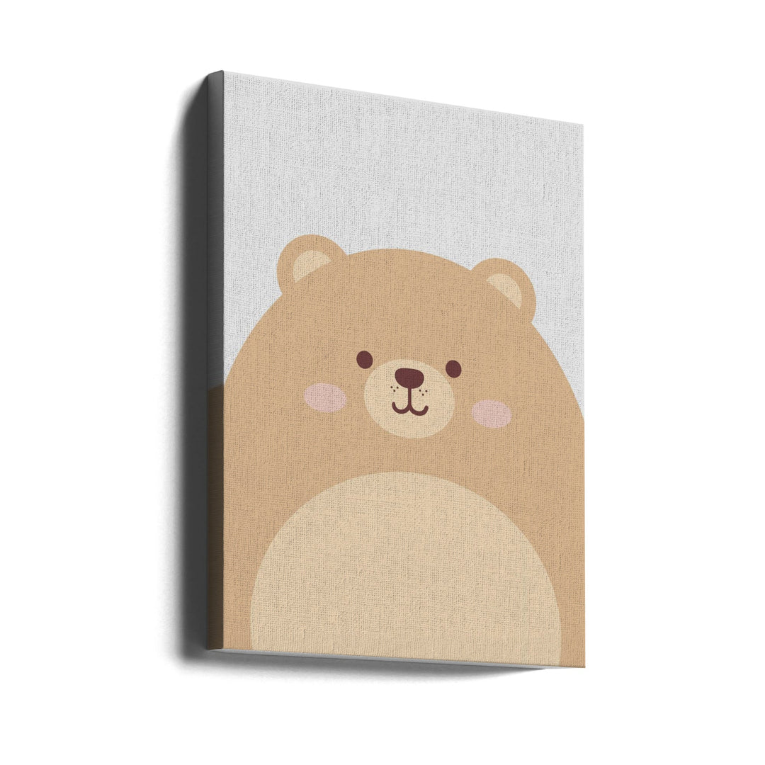 Cute Bear - Stretched Canvas, Poster or Fine Art Print I Heart Wall Art