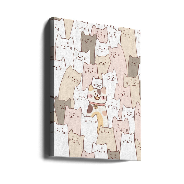 Cute Kitten lock - Stretched Canvas, Poster or Fine Art Print I Heart Wall Art