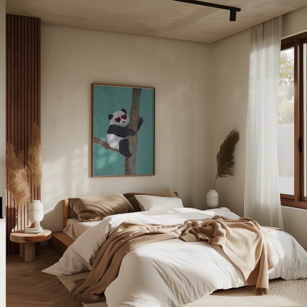 Cute panda - Stretched Canvas, Poster or Fine Art Print - I Heart Wall Art - Poster Print, Canvas Print or Framed Art Print