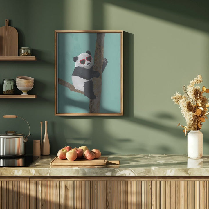 Cute panda - Stretched Canvas, Poster or Fine Art Print - I Heart Wall Art - Poster Print, Canvas Print or Framed Art Print