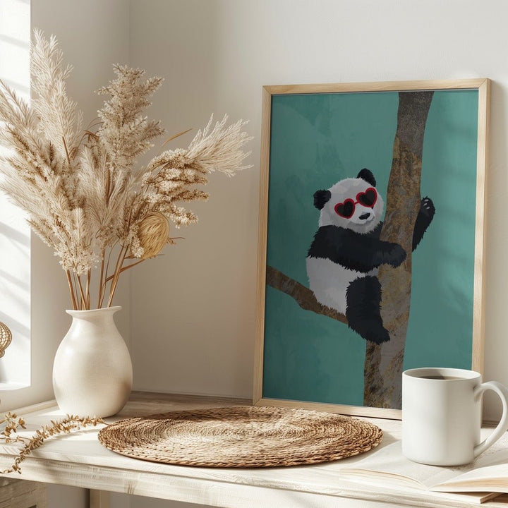 Cute panda - Stretched Canvas, Poster or Fine Art Print - I Heart Wall Art - Poster Print, Canvas Print or Framed Art Print