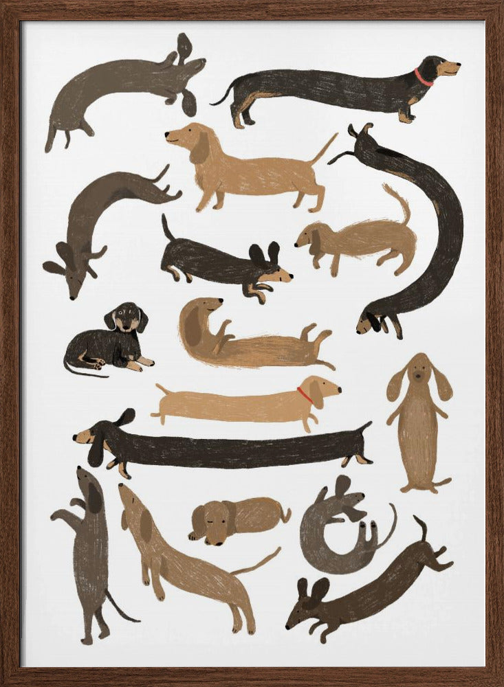 Dachshund Print - Stretched Canvas, Poster or Fine Art Print I Heart Wall Art