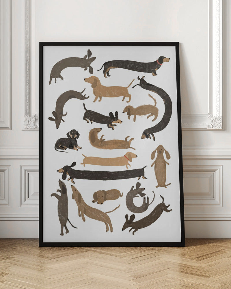 Dachshund Print - Stretched Canvas, Poster or Fine Art Print I Heart Wall Art