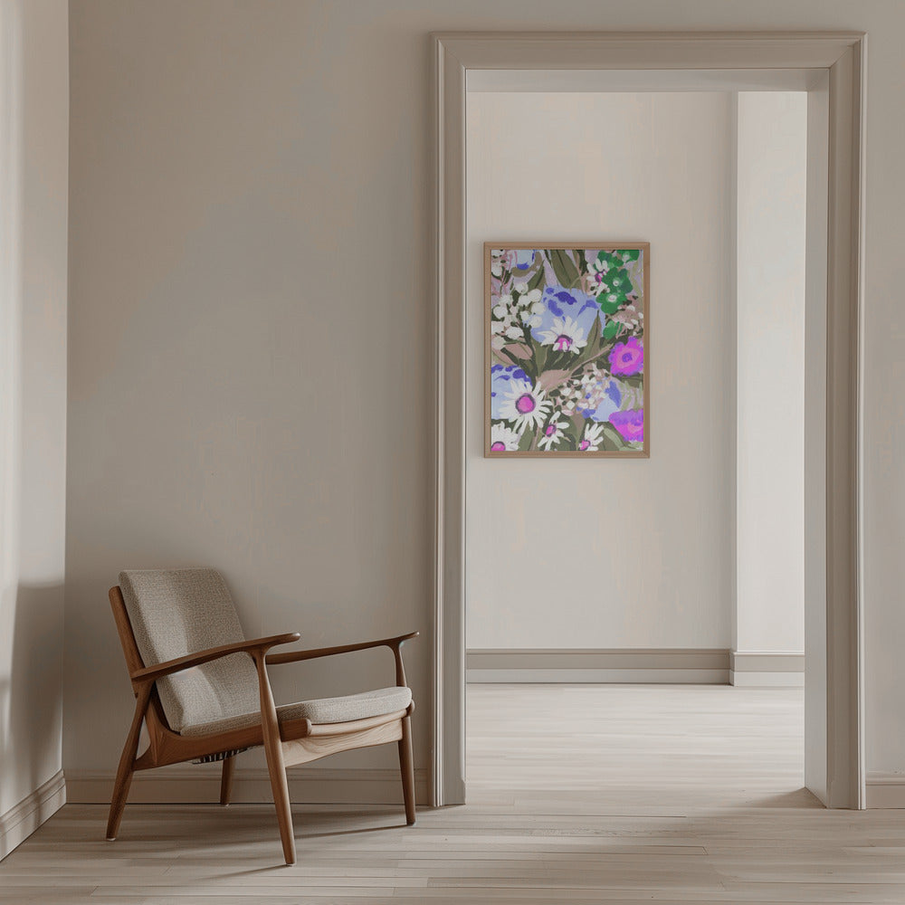 Daisies On Dark Green Grass - Stretched Canvas, Poster or Fine Art Print I Heart Wall Art