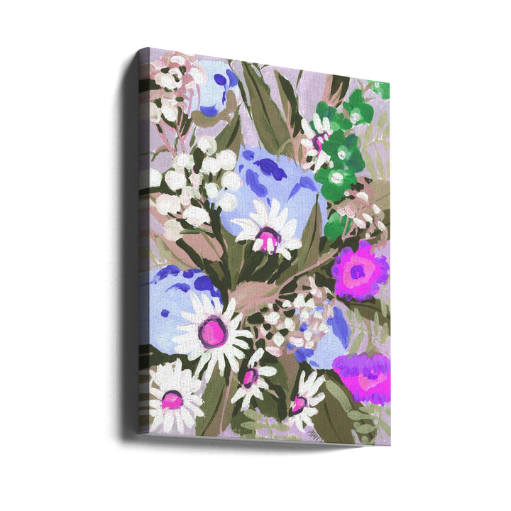 Daisies On Dark Green Grass - Stretched Canvas, Poster or Fine Art Print I Heart Wall Art