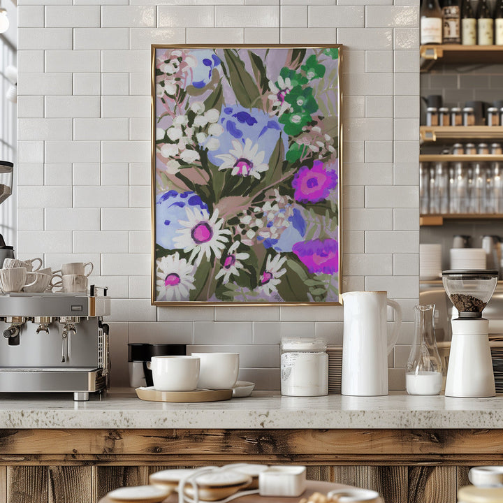 Daisies On Dark Green Grass - Stretched Canvas, Poster or Fine Art Print I Heart Wall Art