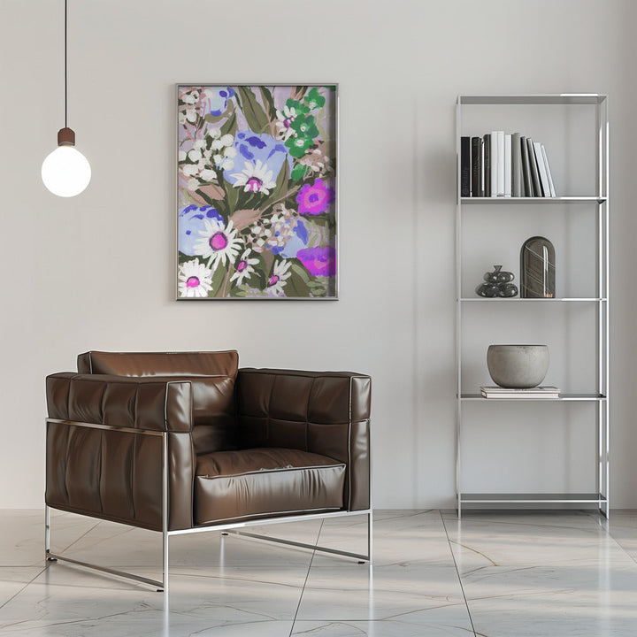 Daisies On Dark Green Grass - Stretched Canvas, Poster or Fine Art Print I Heart Wall Art