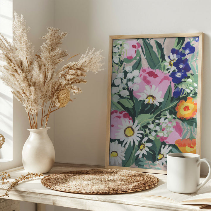 Daisies On Green Grass - Stretched Canvas, Poster or Fine Art Print I Heart Wall Art