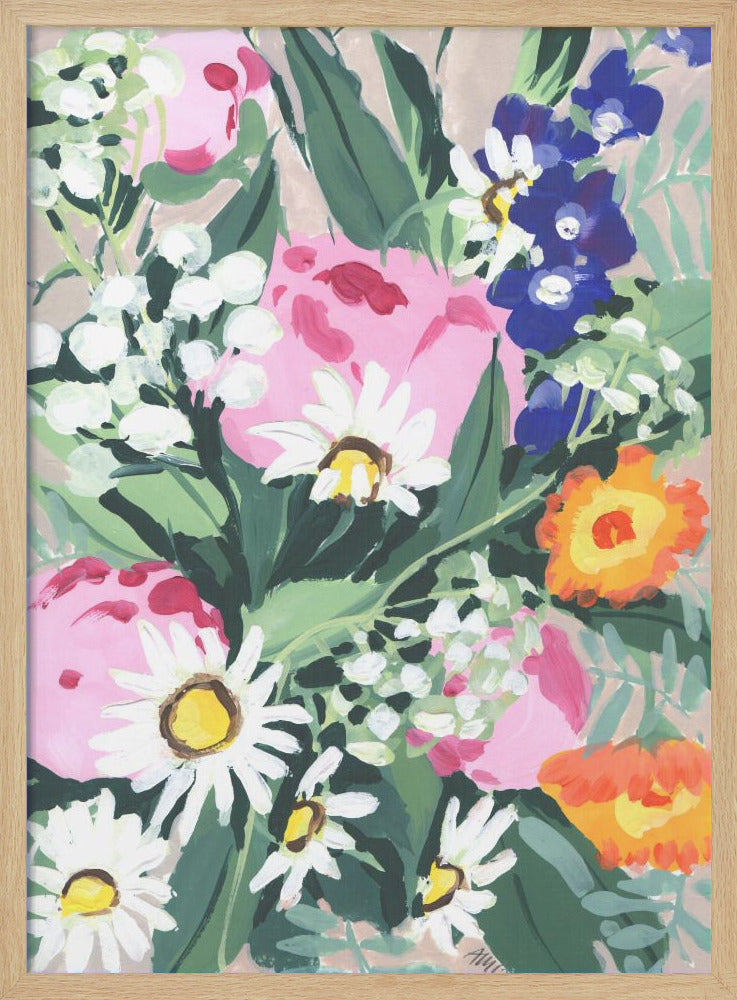 Daisies On Green Grass - Stretched Canvas, Poster or Fine Art Print I Heart Wall Art