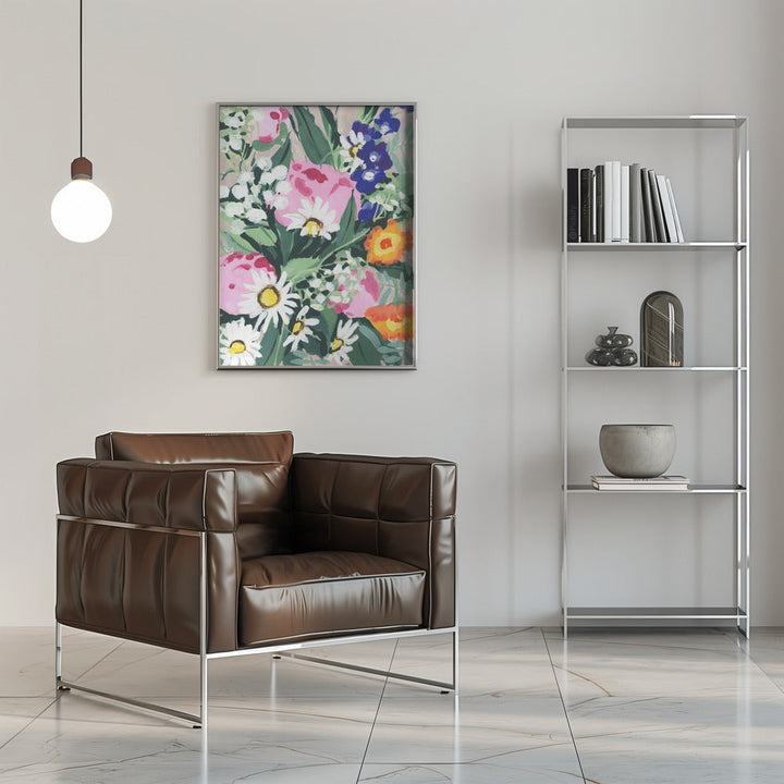 Daisies On Green Grass - Stretched Canvas, Poster or Fine Art Print I Heart Wall Art