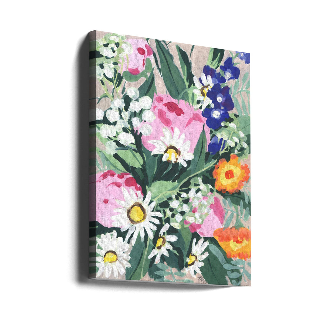 Daisies On Green Grass - Stretched Canvas, Poster or Fine Art Print I Heart Wall Art