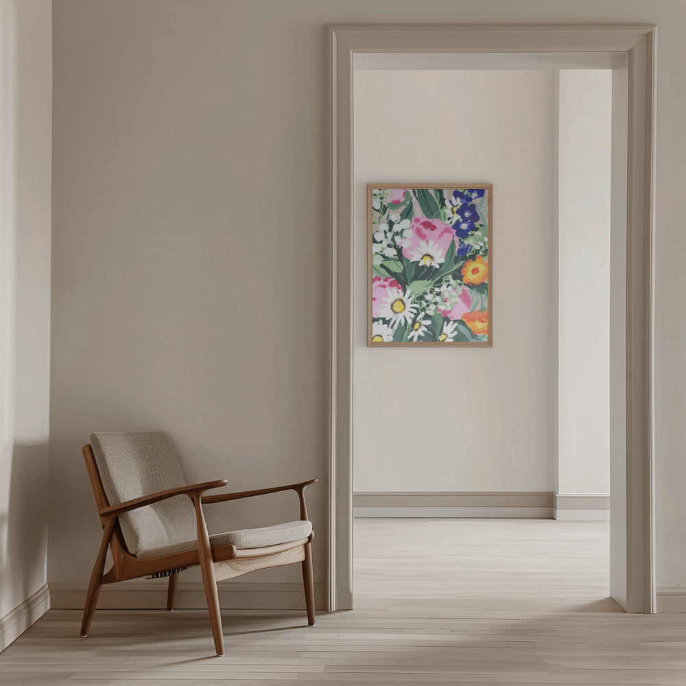 Daisies On Green Grass - Stretched Canvas, Poster or Fine Art Print I Heart Wall Art