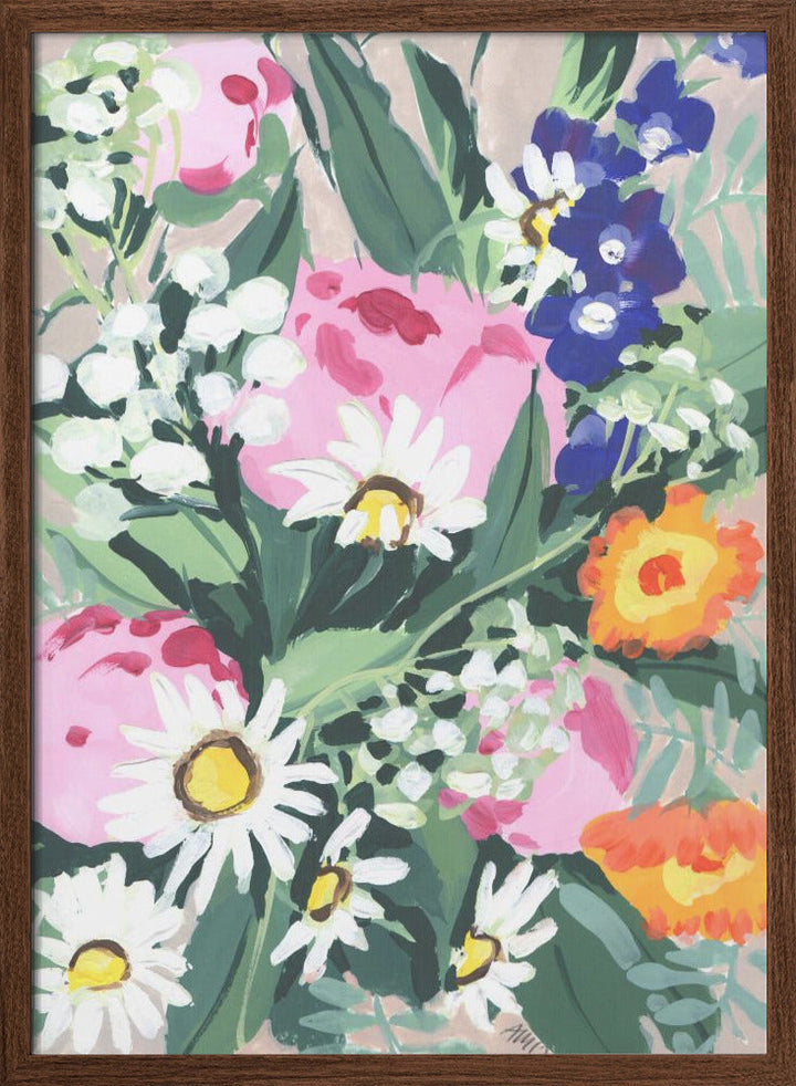 Daisies On Green Grass - Stretched Canvas, Poster or Fine Art Print I Heart Wall Art