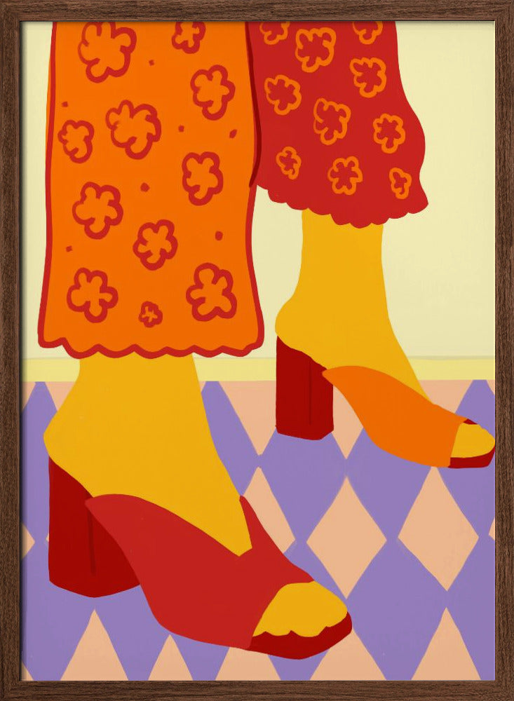 Dancing Across Checkered Dreams - Stretched Canvas, Poster or Fine Art Print I Heart Wall Art